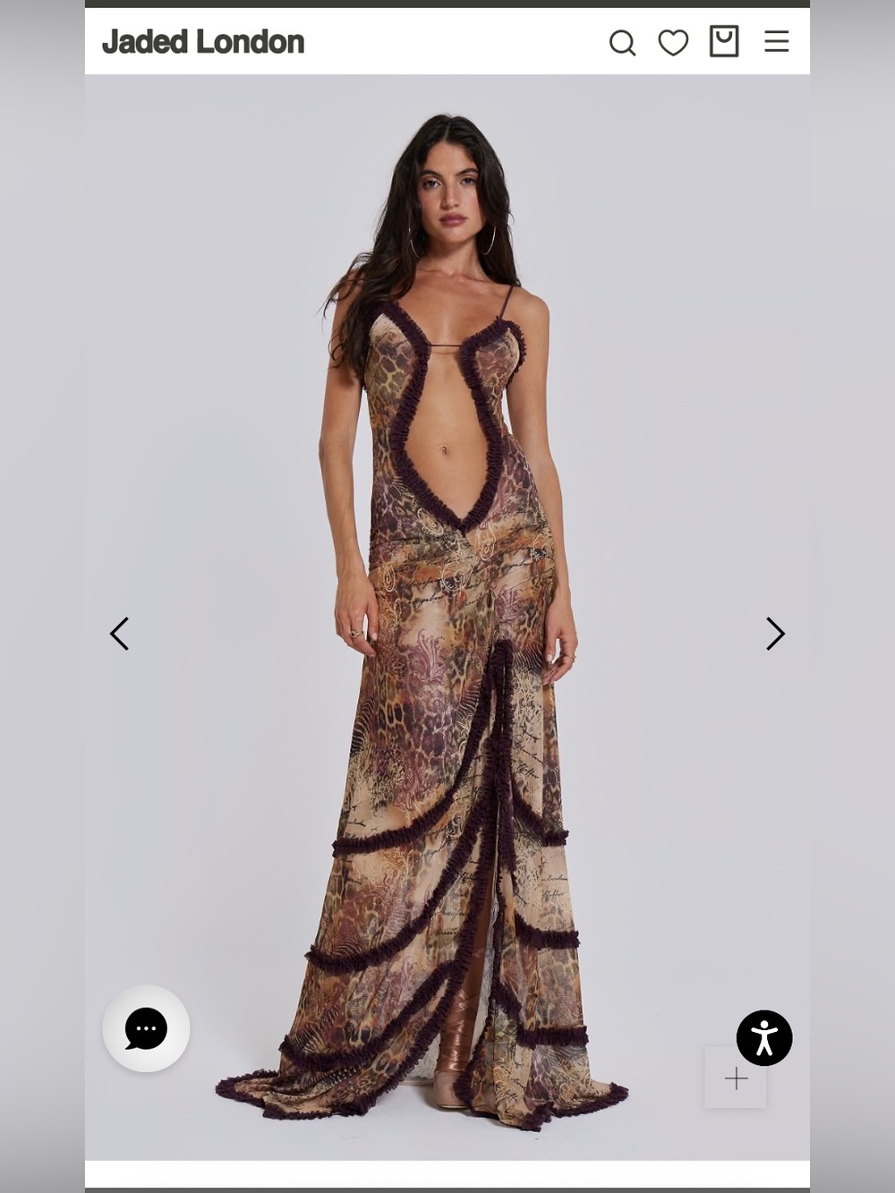 Jaded London Fatale Brown Maxi Dress